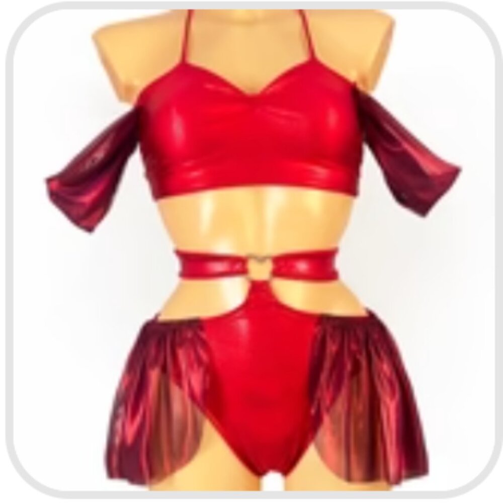 Glitter Romance Red And Burgundy Full Set